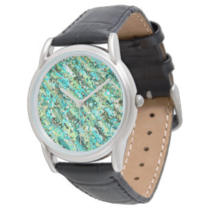 Trippig Vibrerande Groovy Boho Hippie Fraktal Marm Armbandsur