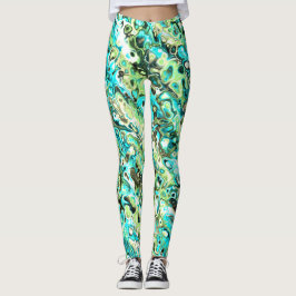 Trippig Vibrerande Groovy Boho Hippie Fraktal Marm Leggings