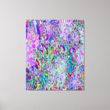 Trippiga Abstrakt Rosa och Lila Blommor