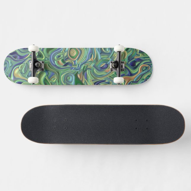 Trippiga färgglada 3D virvlar   Mini Skateboard Bräda 18,5 Cm (Horz)