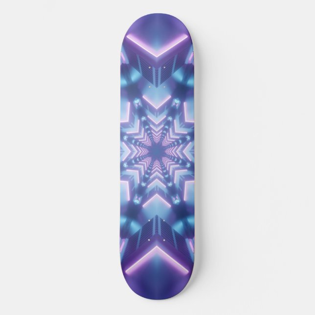 Trippiga konstmönster mini skateboard bräda 18,5 cm (Framsida)