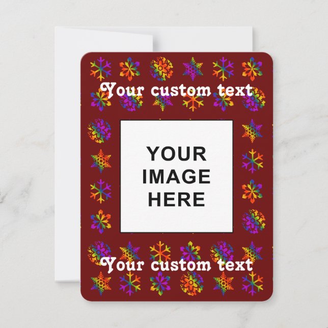 Trippiga snöflingor julkort (Framsida)