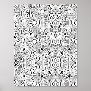 Trippigt abstrakt virvelmönster färgläggnings sida poster