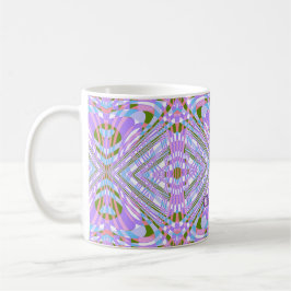 Trippigt geometriskt retro abstrakt mönster kaffemugg