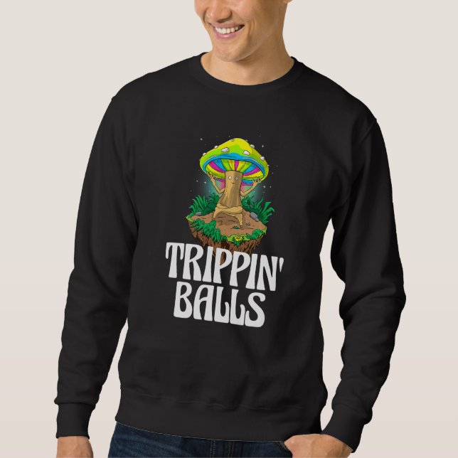Trippin Balls Mushroom  Women Magic Psilocybin Mus Lång Ärmad Tröja (Framsida)