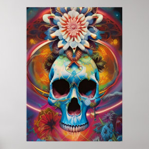 Tripping Bollar Art - Tribal Skull Poster