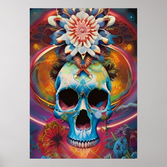 Tripping Bollar Art - Tribal Skull Poster (Framsidan)