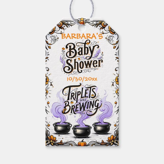 Tripplar är Märkre för att dela upp babyskor Presentetikett (Framsidan)