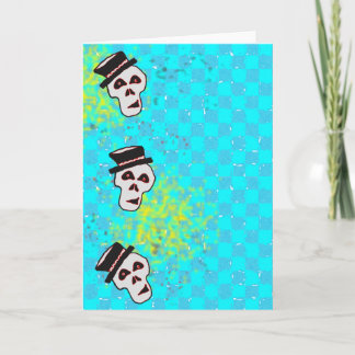 TRIPPLE SKULL BLANK GREETARD CARD KORT