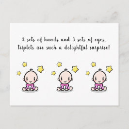 tripplingar med grattisar, nyfödda trippar vykort