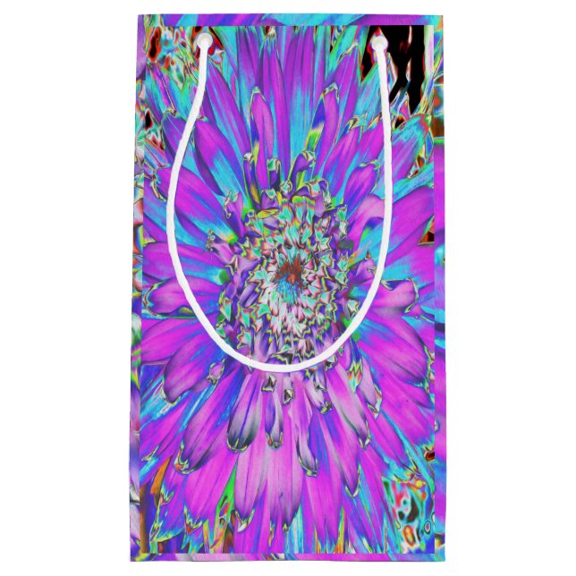 Trippy Abstrakt Aqua, Lime Green och Lila Dahlia (Framsidan)