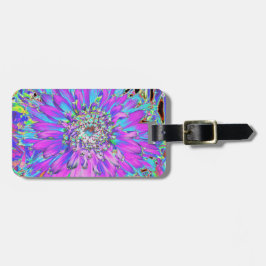 Trippy Abstrakt Aqua, Lime Green och Lila Dahlia Bagagebricka