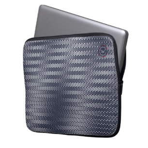 Trippy Abstrakt Black & White Rand Rad Monogram Laptop Fodral