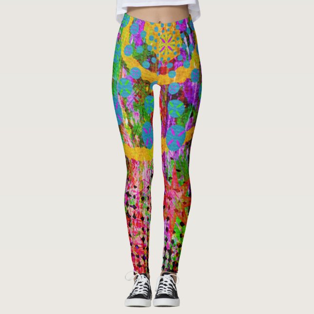 Trippy Abstrakt Leggings (Framsida)