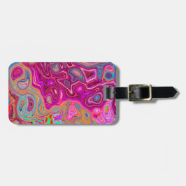 Trippy Abstrakt Magenta Rainbow Färg Retro Art Bagagebricka