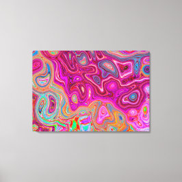 Trippy Abstrakt Magenta Rainbow Färg Retro Art Canvastryck