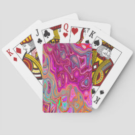 Trippy Abstrakt Magenta Rainbow Färg Retro Art Casinokort