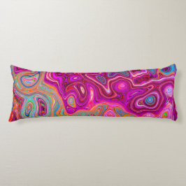 Trippy Abstrakt Magenta Rainbow Färg Retro Art Kroppskudde