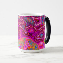 Trippy Abstrakt Magenta Rainbow Färg Retro Art Magisk Mugg