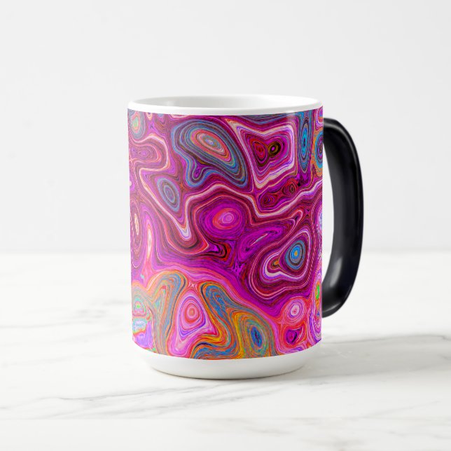 Trippy Abstrakt Magenta Rainbow Färg Retro Art Magisk Mugg (Framsida höger)