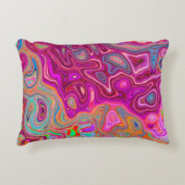 Trippy Abstrakt Magenta Rainbow Färg Retro Art Prydnadskudde