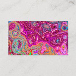 Trippy Abstrakt Magenta Rainbow Färg Retro Art Visitkort