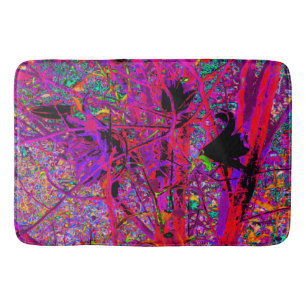 Trippy Abstrakt Rainbow Oriental Lily Flowers Badrumsmatta