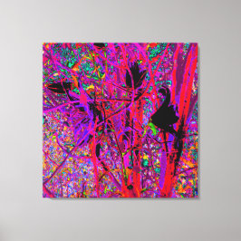 Trippy Abstrakt Rainbow Oriental Lily Flowers Canvastryck