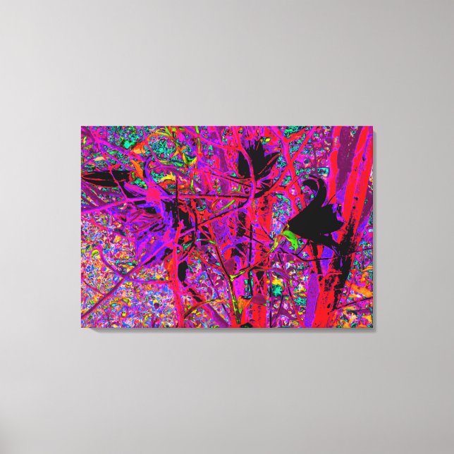 Trippy Abstrakt Rainbow Oriental Lily Flowers Canvastryck (Framsida)