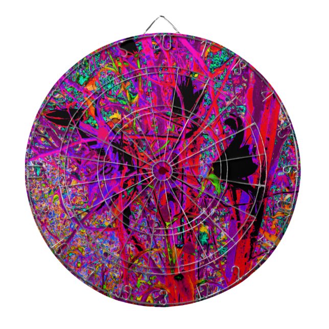 Trippy Abstrakt Rainbow Oriental Lily Flowers Darttavla (Framsidan)