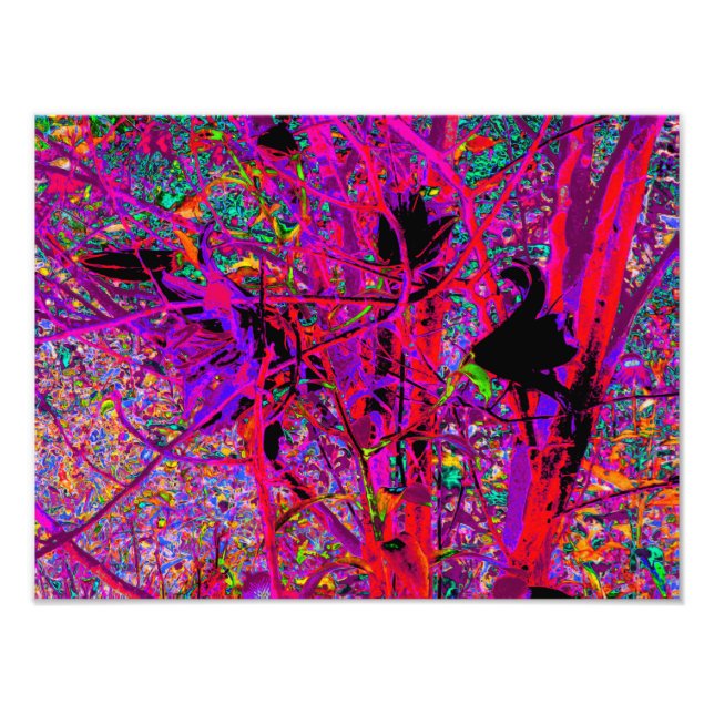 Trippy Abstrakt Rainbow Oriental Lily Flowers Fototryck (Framsidan)