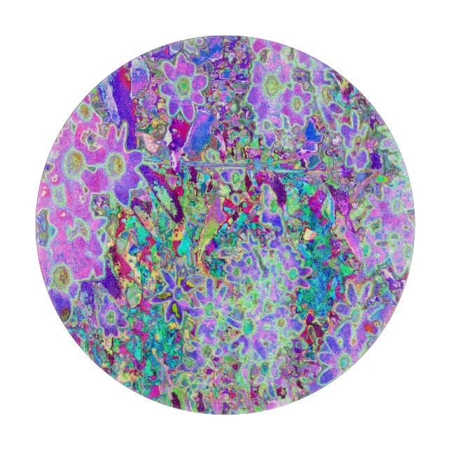 Trippy Abstrakt Rosa och Lila blommor (Framsidan)