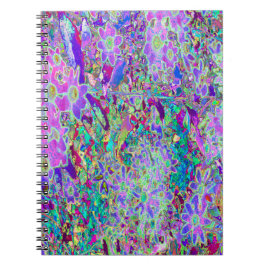 Trippy Abstrakt Rosa och Lila blommor Anteckningsbok