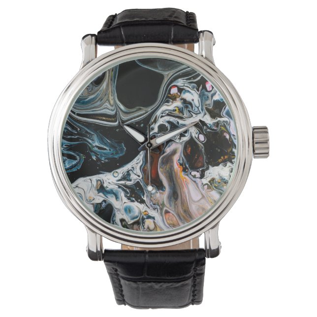 Trippy Abstrakt Surreal Swirls Art Armbandsur (Framsida)
