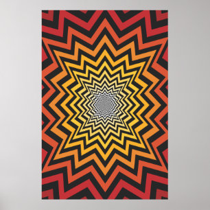 Trippy affisch: Psychedelic radiellt konstverk Poster