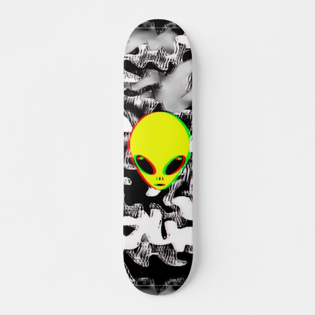 Trippy Alien Camo Skateboard (Framsida)