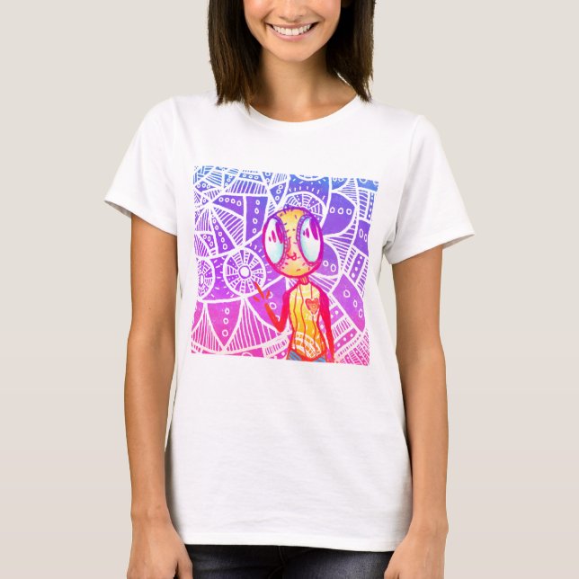 Trippy Alien T Shirt (Framsida)