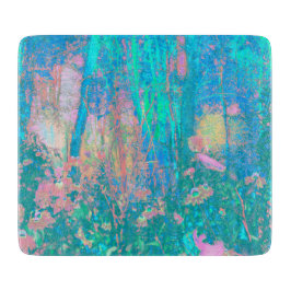 Trippy Aqua Sunrise med Psychedelic Flowers