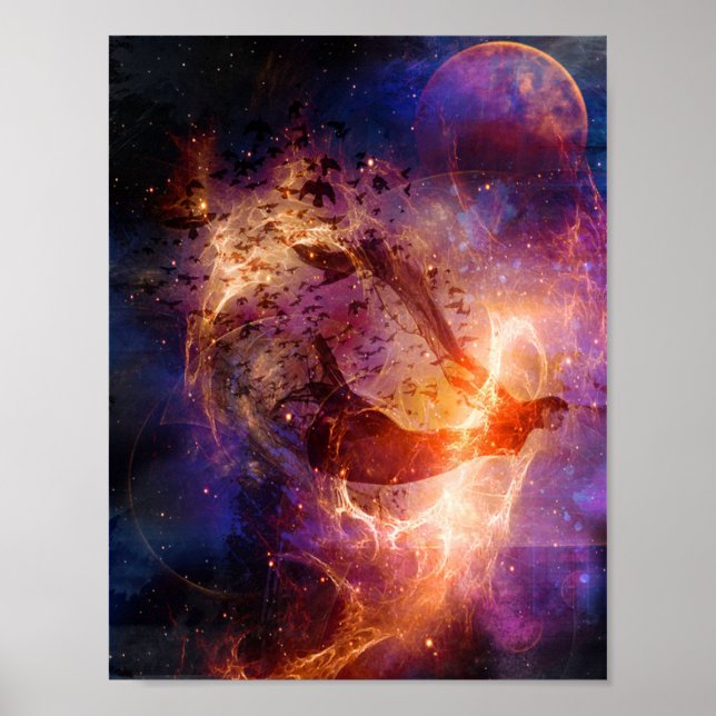 Trippy Birds Print Poster (Framsidan)