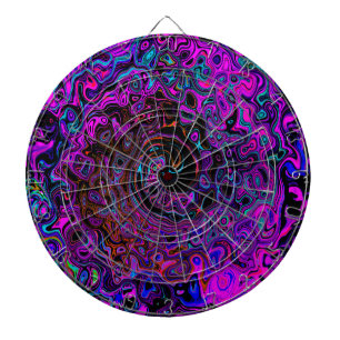 Trippy Black and Magenta Retro Liquid Swirl Darttavla