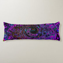 Trippy Black and Magenta Retro Liquid Swirl