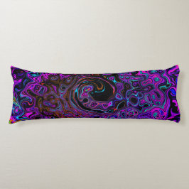Trippy Black and Magenta Retro Liquid Swirl Kroppskudde
