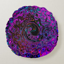 Trippy Black and Magenta Retro Liquid Swirl