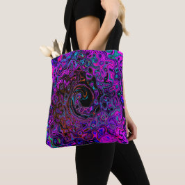 Trippy Black and Magenta Retro Liquid Swirl Tygkasse
