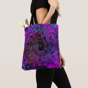Trippy Black and Magenta Retro Liquid Swirl Tygkasse