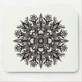 Trippy black-white coola psychedelic mandala musmatta