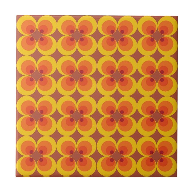Trippy blommor  kakelplatta (Framsidan)