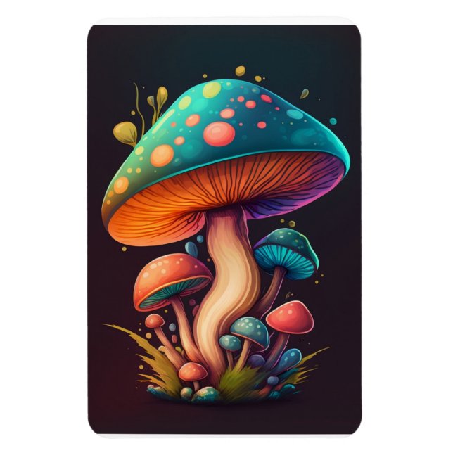 Trippy Blue Amanita Muscaria Flexible Photo Magnet (Vertikal)