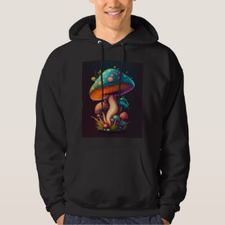 Trippy Blue Amanita Muscaria mushroom Hoody Hoodie