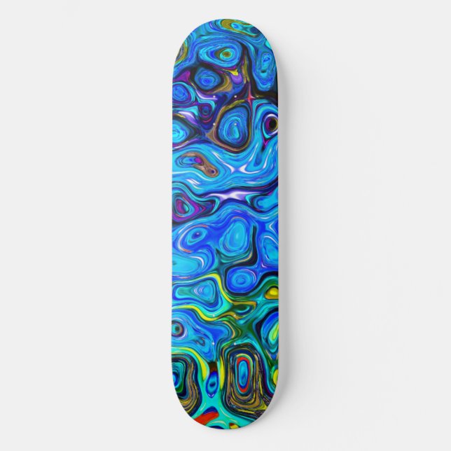 Trippy Blue Mini Skateboard Bräda 18,5 Cm (Framsida)